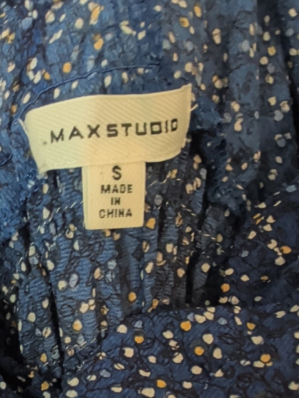 Max Studio Navy Blue Floral Ruffle Jumpsuit - Picture 4 of 5